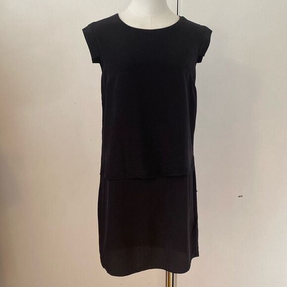 AllSaints Black Silk Flowy Mini Dress Size 2 - Picture 2 of 13